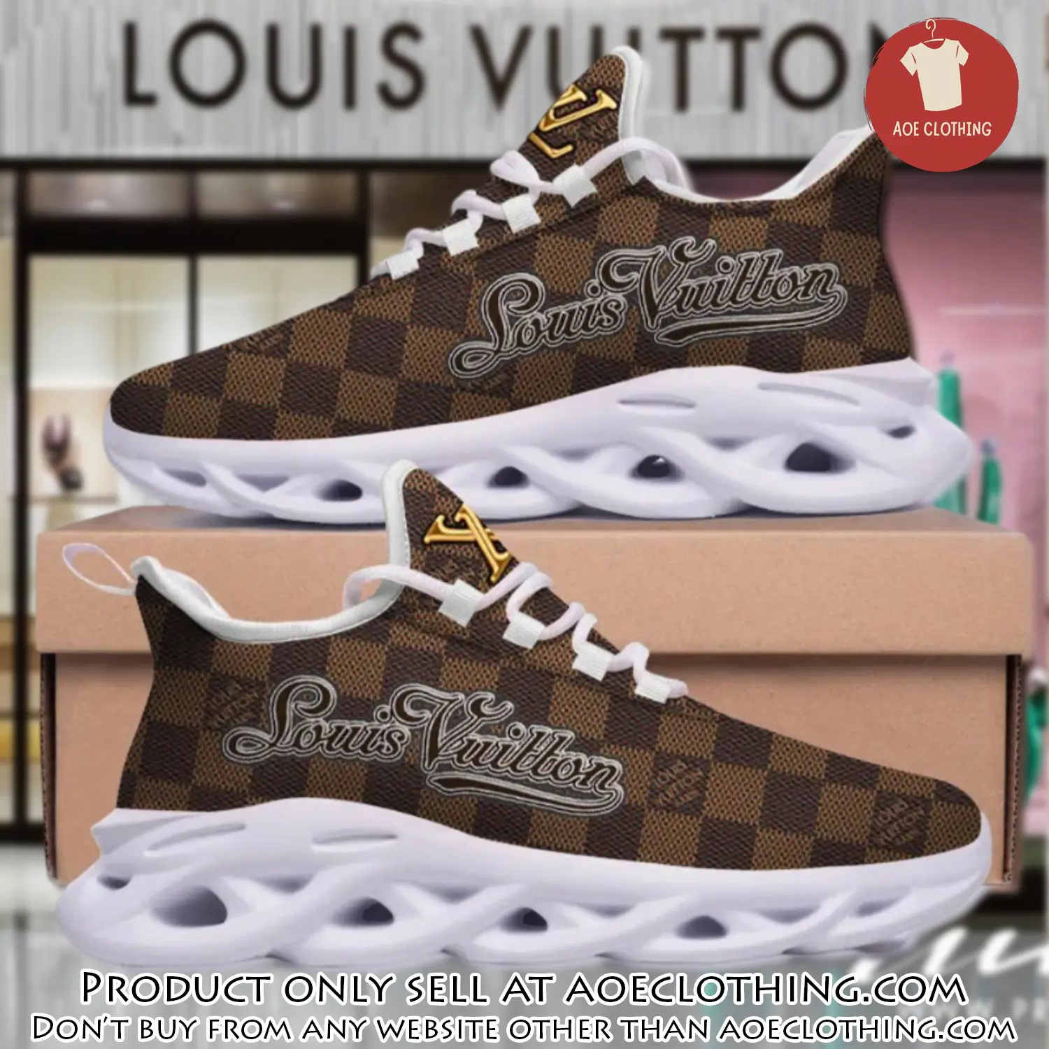 Louis vuitton brown pattern max soul shoes luxury brand gifts for men women aoe1504635